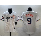 Men's Houston Astros #9 Zach Dezenzo White 2025 City Connect With Texas Patch Limited Stitched Baseball Jersey