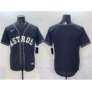 Men's Houston Astros Blank Black Lights Out Limited Stitched Baseball Jersey