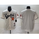 Men's Houston Astros Blank Cream Cactus Jack Cool Base Jersey