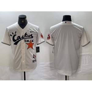 Men's Houston Astros Blank Cream Cactus Jack Cool Base Jersey