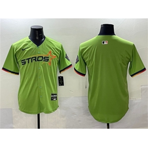 Men's Houston Astros Blank Green 2025 City Connect Limited Stitched Baseball Jersey