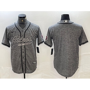 Men's Houston Astros Blank Grey Gridiron Cool Base Stitched Baseball Jerseys