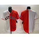 Men's Houston Astros Blank Orange White Split Stitched Baseball Jersey