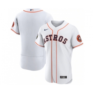 Men's Houston Astros Blank White 2022 World Series Flex Base Stitched Baseball Jersey