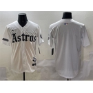 Men's Houston Astros Blank White Gothic 'Houston Born Barrio Raised' Limited Stitched Baseball Jersey