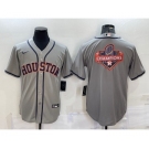 Men's Houston Astros Grey Champions Big Logo Stitched MLB Cool Base Nike Jersey