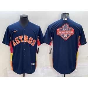 Men's Houston Astros Navy Blue Champions Big Logo Stitched MLB Cool Base Nike Jersey