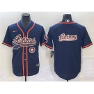 Men's Houston Astros Navy Team Big Logo With Patch Cool Base Stitched Baseball Jersey3