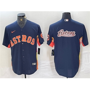 Men's Houston Astros Navy Team Big Logo With Patch Cool Base Stitched Baseball Jerseys