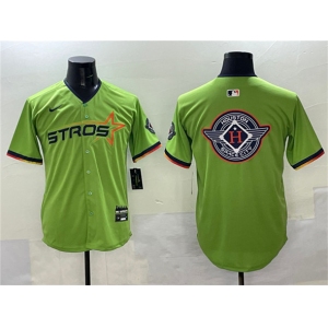 Men's Houston Astros Team Big Logo Green 2025 City Connect Limited Stitched Baseball Jersey