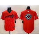 Men's Houston Astros Team Big Logo Orange 2025 City Connect With Texas Patch Limited Stitched Baseball Jersey