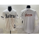 Mens Houston Astros Team Big Logo White Gothic 'Houston Born Barrio Raised' Limited Stitched Baseball Jersey