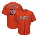 Men's Majestic Houston Astros #21 Greinke Orange Cool Base MLB Jersey