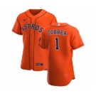 Men's Nike Houston Astros #1 Carlos Correa Orange Alternate 2020 Authentic Team Baseball Jersey