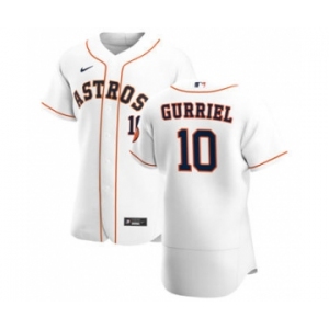 Men's Nike Houston Astros #10 Yuli Gurriel White Home 2020 Authentic Player Baseball Jersey