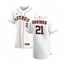 Men's Nike Houston Astros #21 Zack Greinke White Home 2020 Authentic Player Baseball Jersey