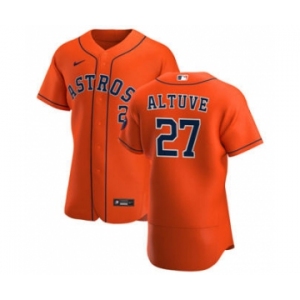 Men's Nike Houston Astros #27 Jose Altuve Orange Alternate 2020 Authentic Team Baseball Jersey