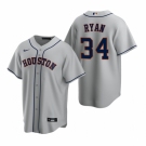 Men's Nike Houston Astros #34 Nolan Ryan Gray Road Stitched Baseball Jersey