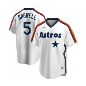 Men's Nike Houston Astros #5 Jeff Bagwell 2020 Home Cooperstown Collection Logo Player Baseball Jersey White