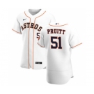 Men's Nike Houston Astros #51 Austin Pruitt White Home 2020 Authentic Player Baseball Jersey