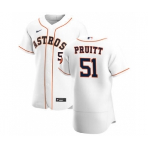 Men's Nike Houston Astros #51 Austin Pruitt White Home 2020 Authentic Player Baseball Jersey