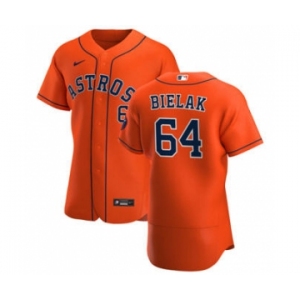 Men's Nike Houston Astros #64 Brandon Bielak Orange Alternate 2020 Authentic Team Baseball Jersey