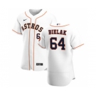 Men's Nike Houston Astros #64 Brandon Bielak White Home 2020 Authentic Player Baseball Jersey