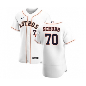 Men's Nike Houston Astros #70 Andre Scrubb White Home 2020 Authentic Player Baseball Jersey