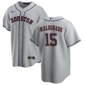 Nike Men's Houston Astros #15 Maldonado Grey  Cool Base Baseball Jersey