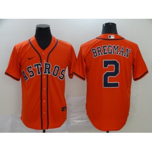Nike Men's Houston Astros #2 Alex Bregman Replica Orange Alternate Cool Base Baseball Jersey