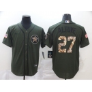 Nike Men's Houston Astros #27 Jose Altuve Authentic Green Salute to Service Baseball Jersey