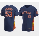 Nike Men's Houston Astros #53 Cristian Javier Navy Flex Base Stitched Baseball Jersey