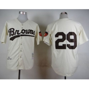 Mitchell And Ness Browns #29 Satchel Paige Cream Throwback Stitched Baseball Jersey