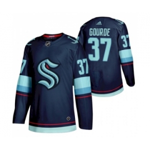 Men's Seattle #37 Kraken Yanni Gourde 2022 Home Navy Jersey