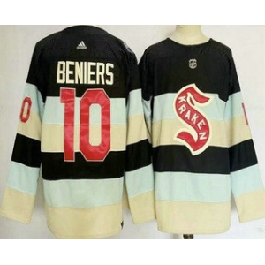 Men's Seattle Kraken #10 Matthew Beniers Navy 2024 Winter Classic Authentic Jersey