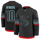 Men's Seattle Kraken #10 Matty Beniers Black Alternate Stitched Hockey Jersey