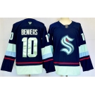Men's Seattle Kraken #10 Matty Beniers Navy 2024-25 Home Stitched Hockey Jersey