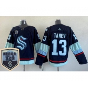 Men's Seattle Kraken #13 Brandon Tanev Navy 2021-22 Season Inaugural Authentic Jersey