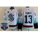 Men's Seattle Kraken #13 Brandon Tanev White 2021-22 Season Inaugural Authentic Jersey