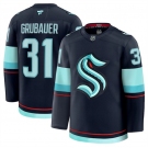 Men's Seattle Kraken #31 Philipp Grubauer Navy 2024-25 Home Stitched Hockey Jersey