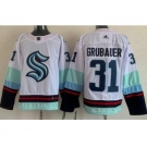 Men's Seattle Kraken #31 Philipp Grubauer White Authentic Jersey