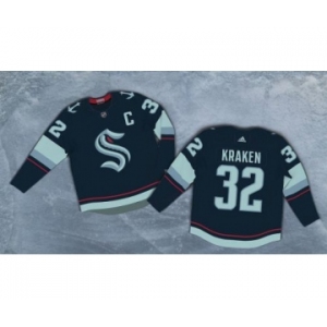 Men's Seattle Kraken #32 Kraken 2020 New Team Navy Home Authentic Stitched Hockey Jersey