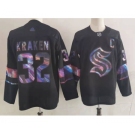 Men's Seattle Kraken #32 Kraken Black Iridescent Holographic Authentic Jersey