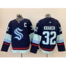 Men's Seattle Kraken #32 Kraken Navy Blue Stitched Adidas NHL Jersey