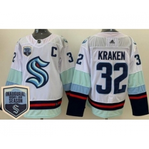 Men's Seattle Kraken #32 Kraken White 2021-22 Season Inaugural Authentic Jersey