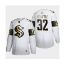 Men's Seattle Kraken #32 Kraken White Golden Edition Limited Stitched Hockey Jersey