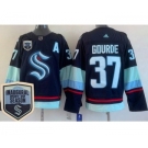 Men's Seattle Kraken #37 Yanni Gourde Navy 2021-22 Season Inaugural Authentic Jersey