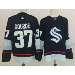 Men's Seattle Kraken #37 Yanni Gourde Navy Blue Adidas Stitched NHL Jersey