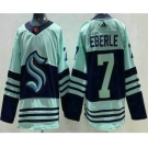 Men's Seattle Kraken #7 Jordan Eberle Light Green 2022 Reverse Retro Authentic Jersey