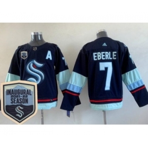 Men's Seattle Kraken #7 Jordan Eberle Navy 2021-22 Season Inaugural Authentic Jersey